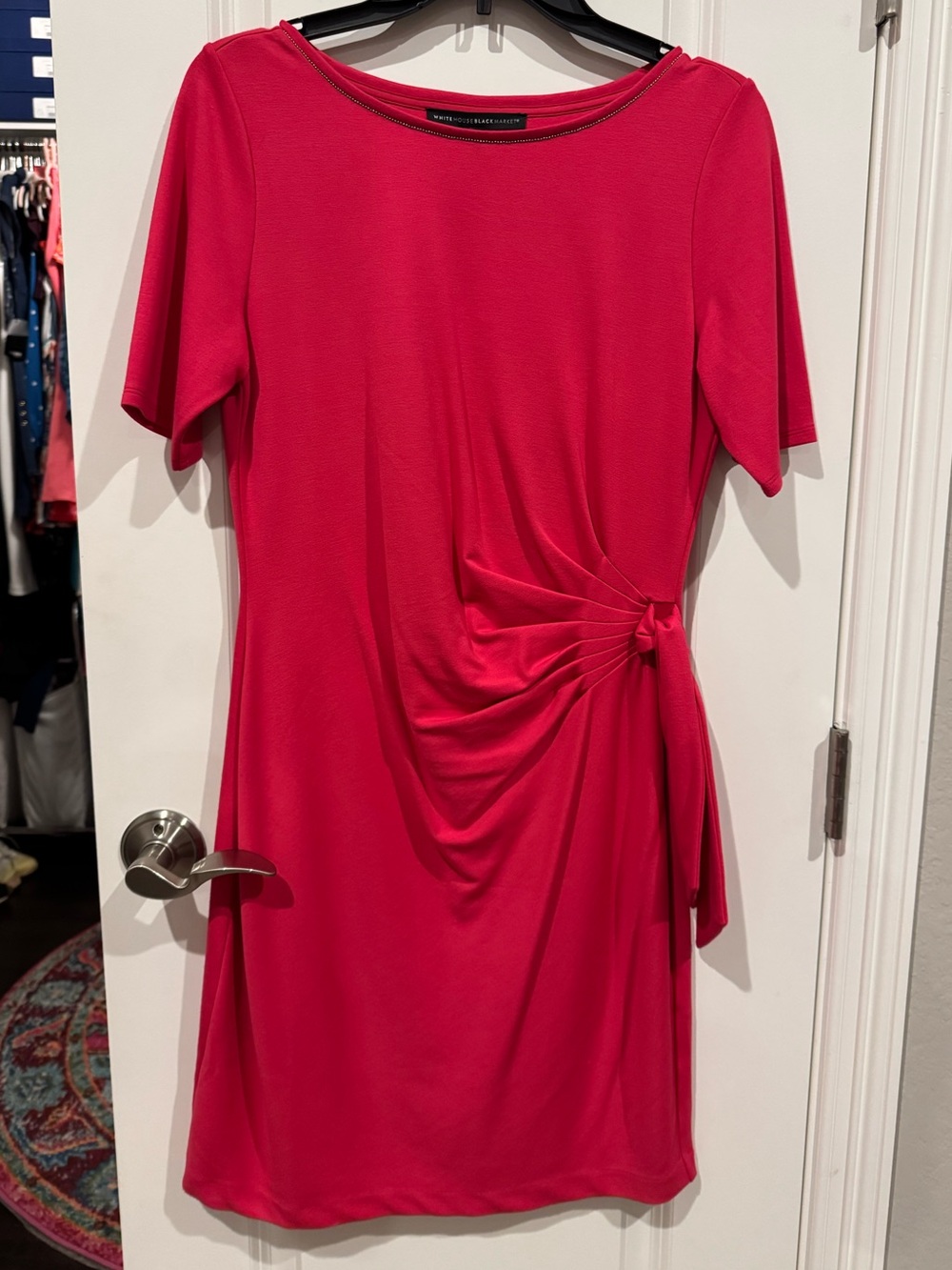 White House Black Market Knot-Detail Pink Midi Dress